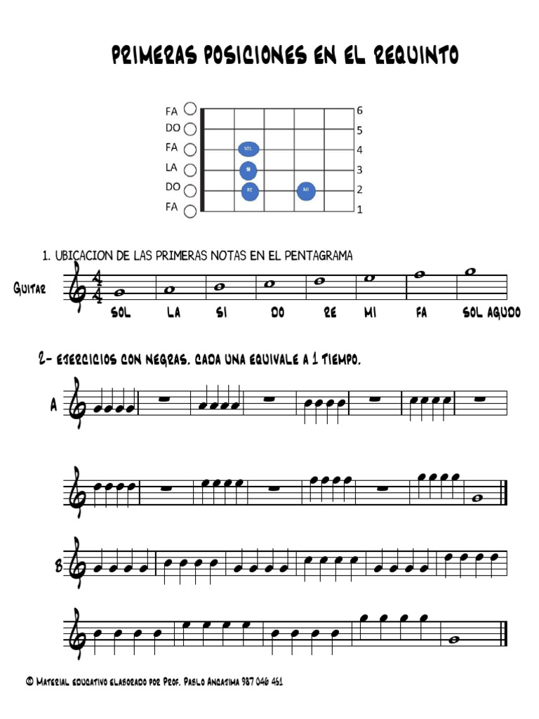 Ejercicios de guitarra para principiantes | PDF