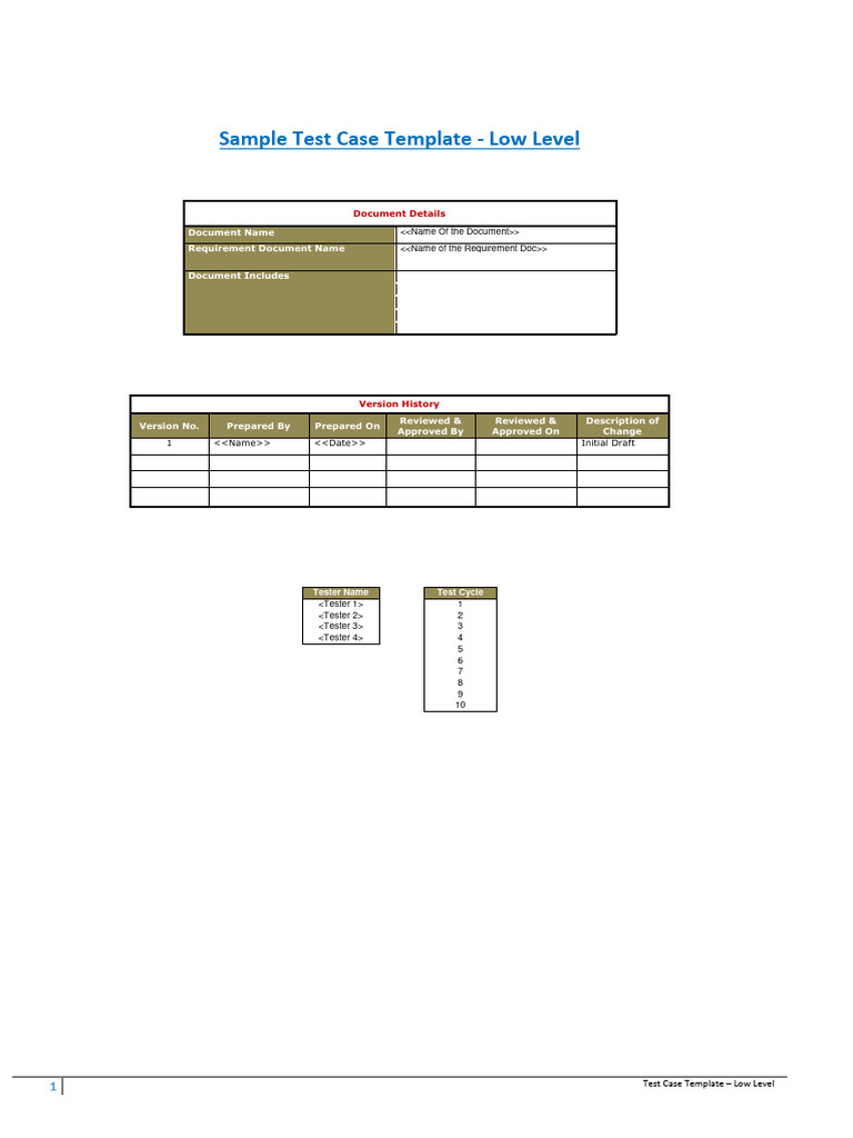 Low-Level Test Case Template | PDF | Quality Management | Computer Science