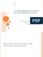 Teori 1 - Pengantar Matematika Diskrit Dan Teori Himpunan (Bag. 1)