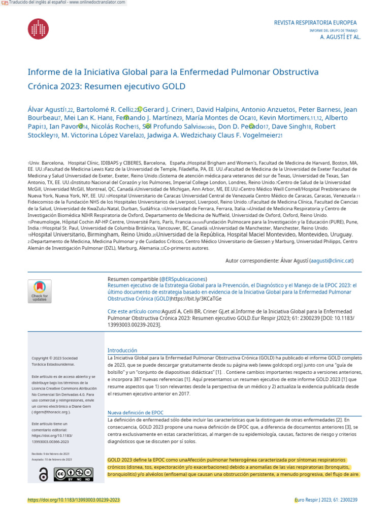 Global Initiative For Chronic Obstructive Lung Disease 2023 Report ...
