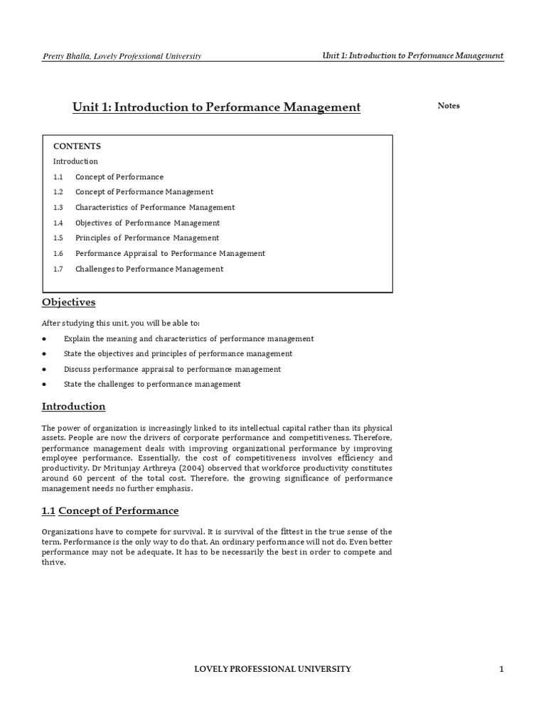 pcm-note | PDF | Performance Management | Goal