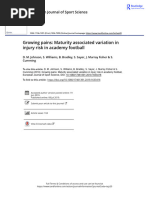 Growing Pains - Maturity Associated Variation in Injury Risk in Academy Football