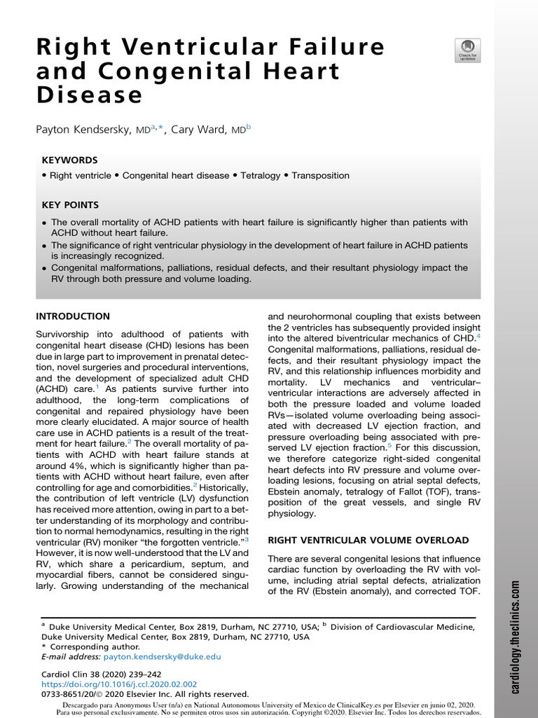 RHF and Congenital Heart Disease | PDF | Atrium (Heart) | Congenital ...