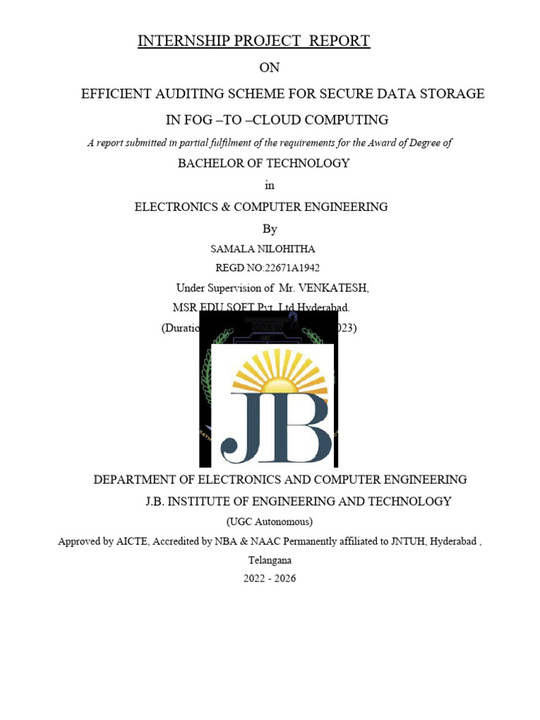 Internship Report on Fog-to-Cloud Computing | PDF | Cloud Computing ...