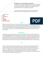 Pledge Vs Hypothecation Vs Lien Vs Mortgage Vs Assignment