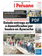 El Peruano: Estado Entrega Ayuda A Damnificados Por Huaico en Ayacucho