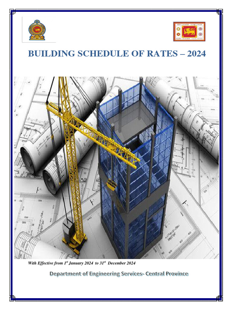 2024 Building Schedule of Rates (BSR) | PDF | Sheet Metal | Masonry