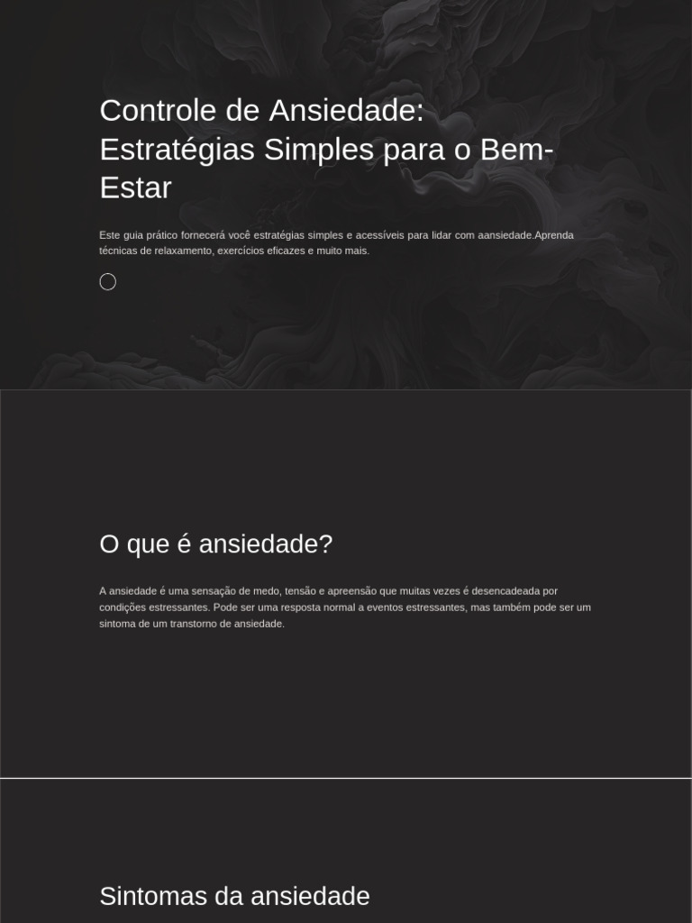 Controle de Ansiedade Estrategias Simples para o Bem Estar - PDF ...