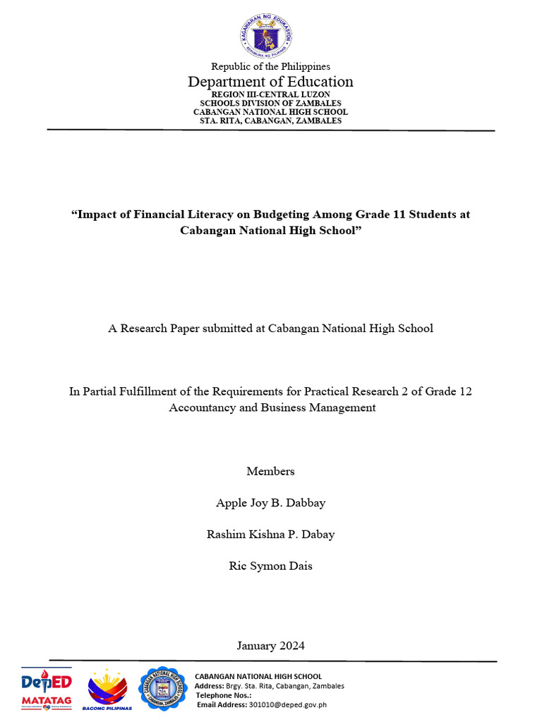 Financial Literacy's Impact on Budgeting | PDF | Survey Methodology ...