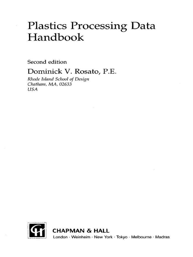 Plastics Processing Data Handbook PDF Procedural Knowledge