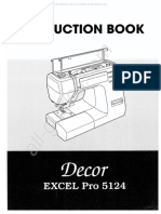 Janome Decor Excel Pro 5124 Sewing Machine Instruction Manual