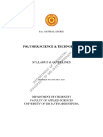 Polymer Science & Technology: Syllabus & Guidelines OF Chemistry SRI Jayewardenepura
