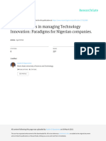 Strategic Issues in Managing Technology