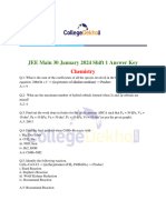 Jee Main 30 January 2024 Shift 1 Answer Key Chemistry - 5Pt6hPK