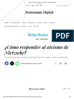 Cómo Responder Al Ateísmo de Nietzsche - Protestante Digital