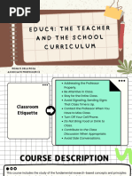 Educ 9 The Teacher and School Curriculum