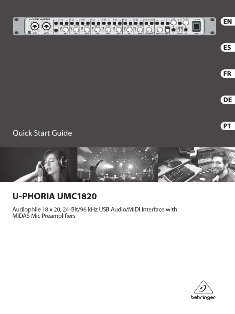 Manual Interface Behringer Umc1820 PDF Componentes eléctricos