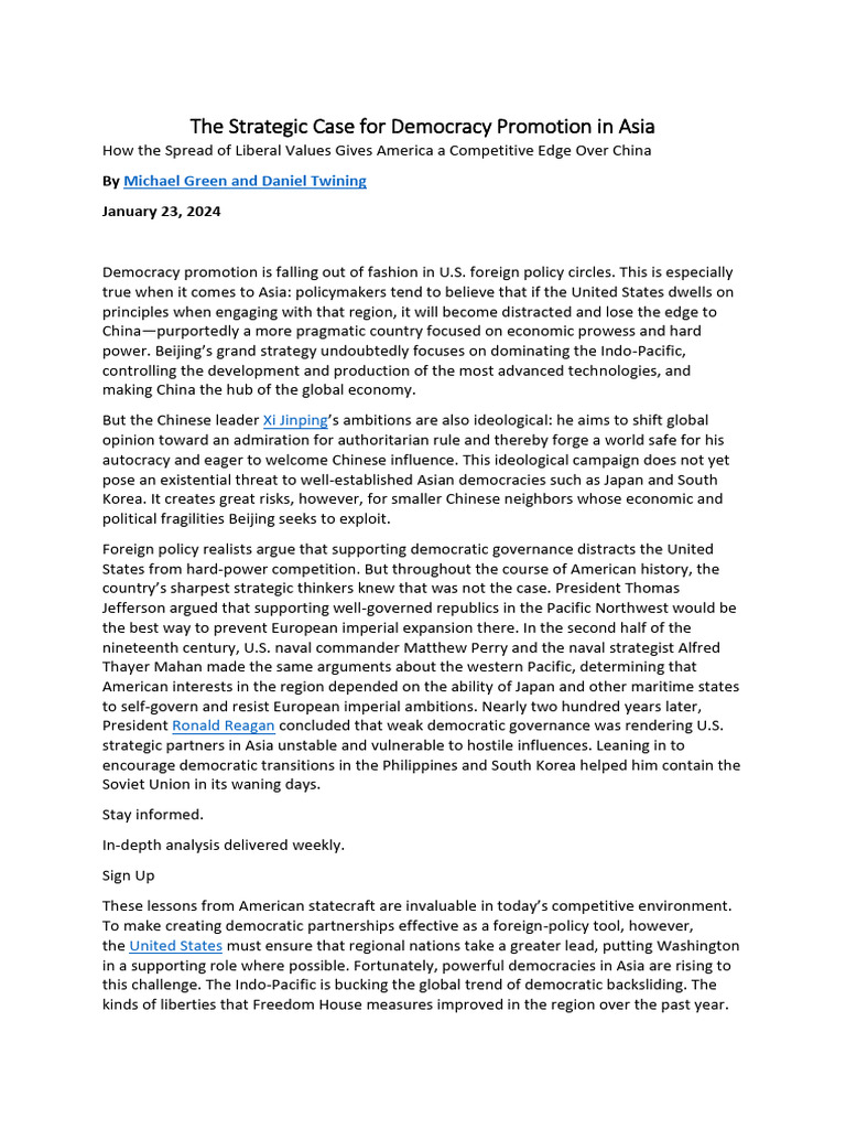 Asia's Democratic Edge Over China | PDF | Political Ideologies | Democracy