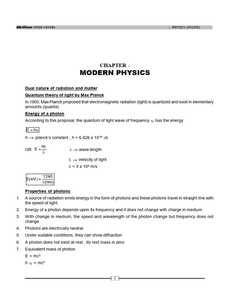 Modern Physics: Quantum Theory of Light | PDF | Radioactive Decay | Light
