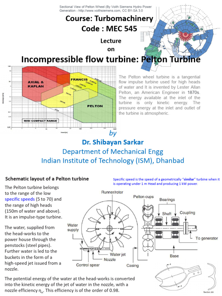 Incompressible Flow Impulse Turbine Pelton 1 | PDF | Turbine ...