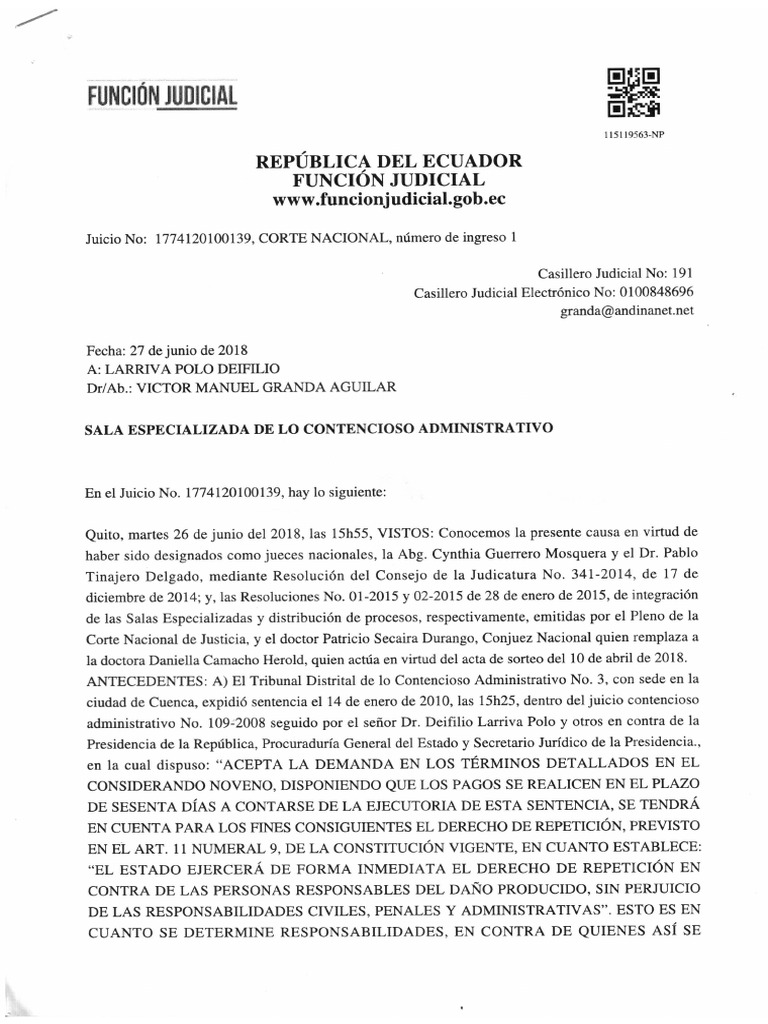 Sentencia Caso Dra. Larriva CN 26 06 2018 Caso 2 | PDF
