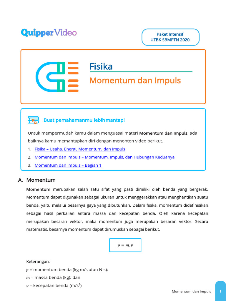 Momentum Dan Impuls | PDF