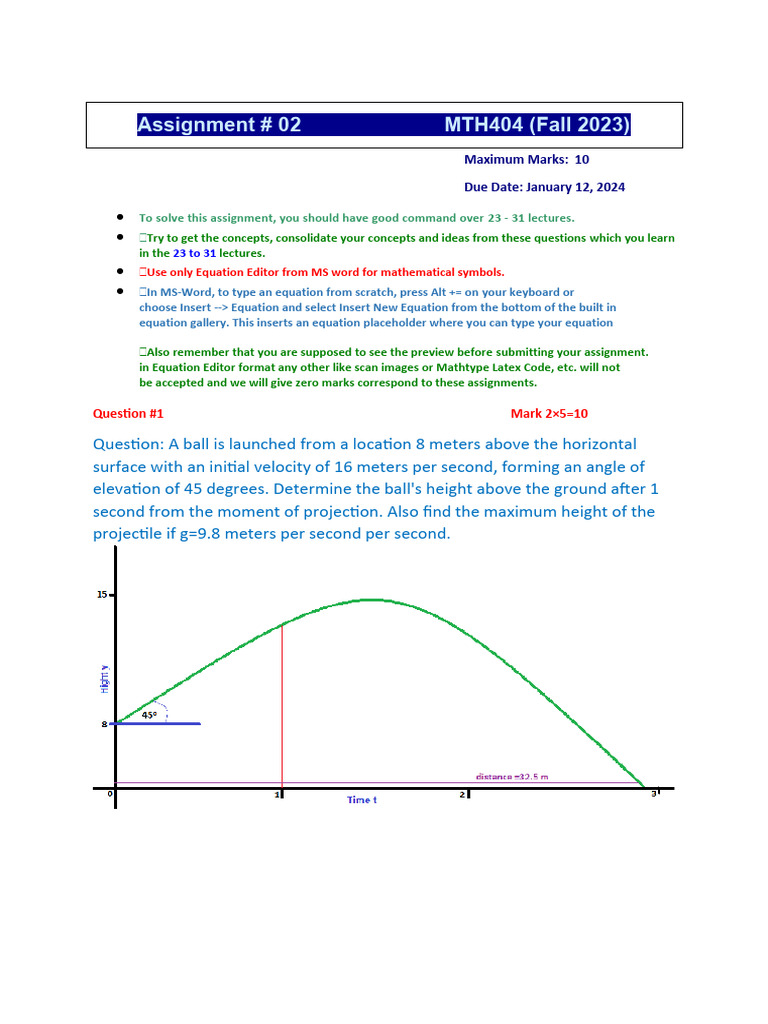 MTH404 Fall 2023 Assignment Guidelines | PDF