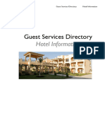 Guest Services Directory: Hotel Information