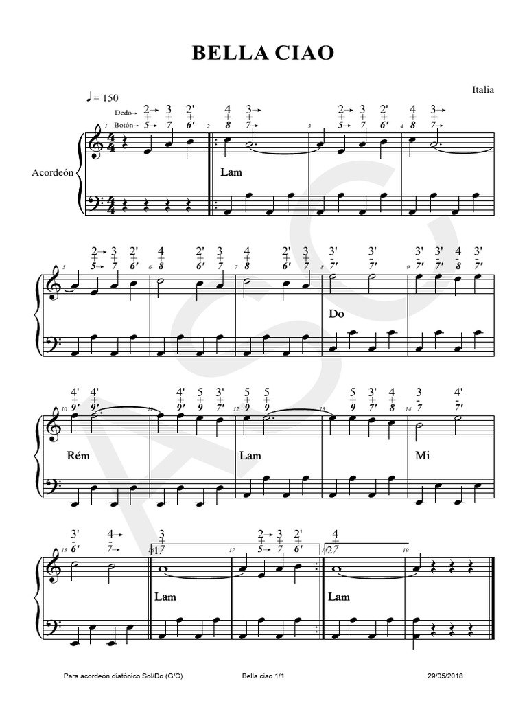 O Bella Ciao - Melodie | PDF