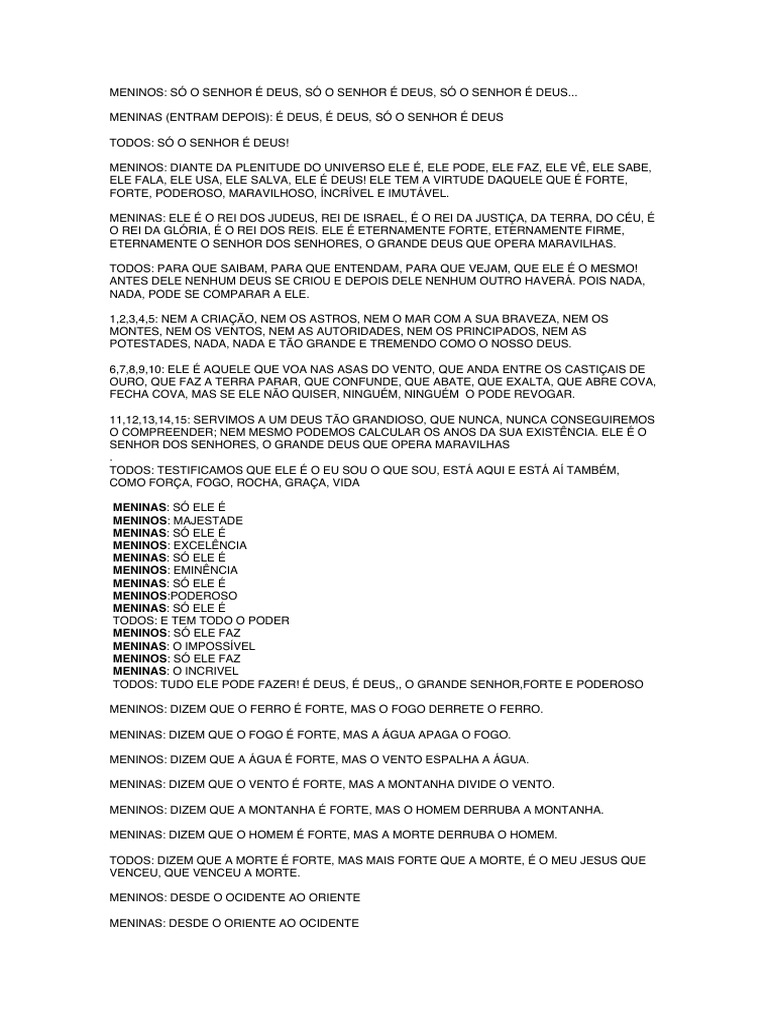 Jogral: Só o Senhor é Deus | PDF | Deus, image size:768x1024