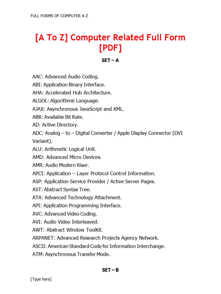 computerpartsfullformlistatoz629 PDF Computer Network