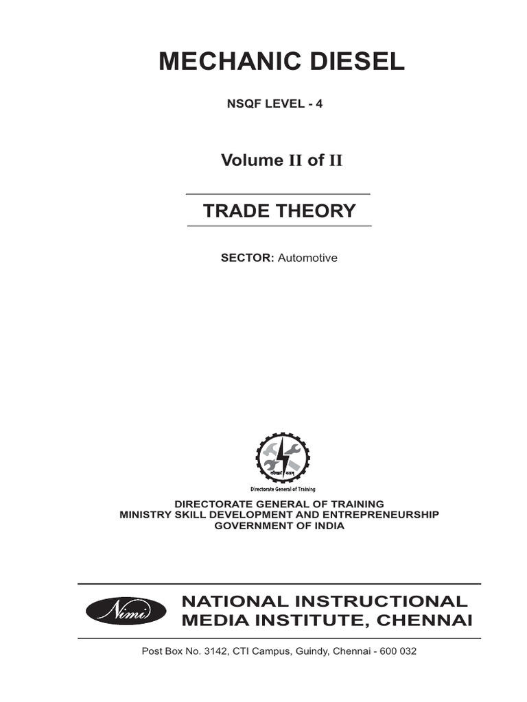 Mechanic Diesel Trade Theory Manual | PDF | Diesel Engine | Engines