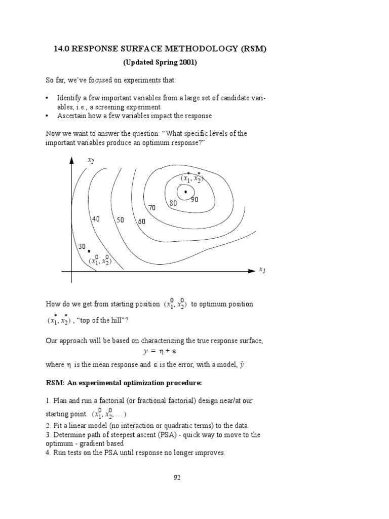 Response Surface Methodology Overview | PDF | Ordinary Least Squares ...