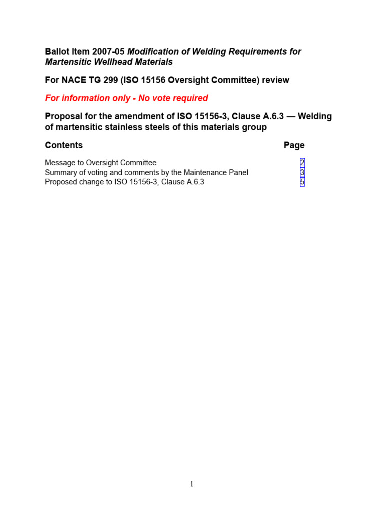 ISO-TC 67_2. Proposed Amendment 2007-05 - For Information Only | PDF ...