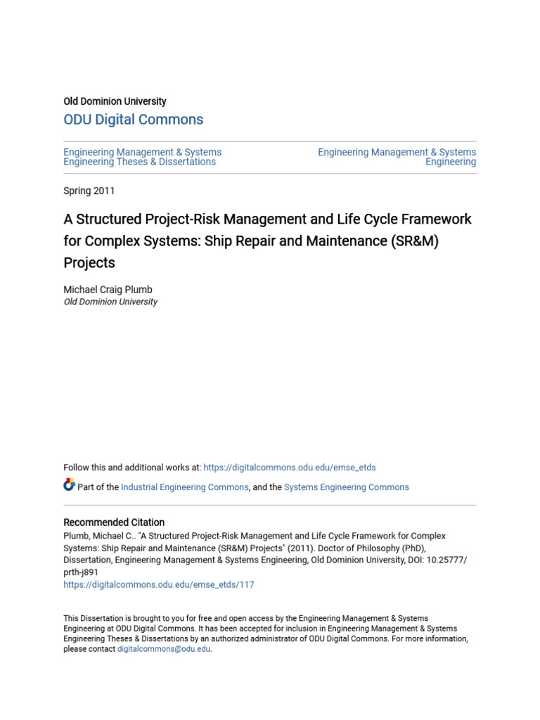 A Structured Project-Risk Management and Life Cycle Framework For | PDF