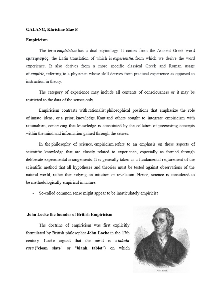 Empiricism Pdf Empiricism Rationalism
