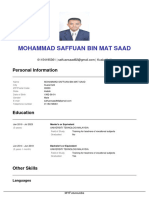 Mohammad Saffuan Bin Mat Saad: Personal Information