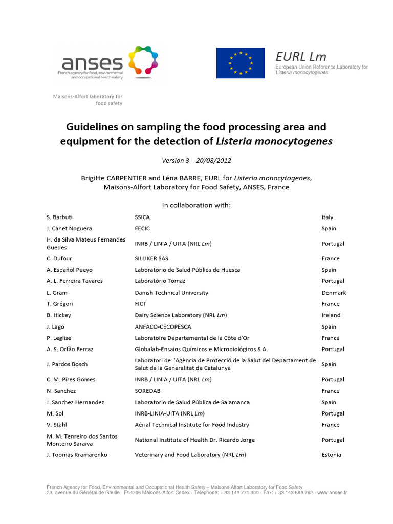 Biosafety FH MC Guidelines On Sampling PDF Disinfectant Sampling