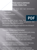 Identifikasi Dan Klasifikasi Variabel Penelitian: Unit Analisis