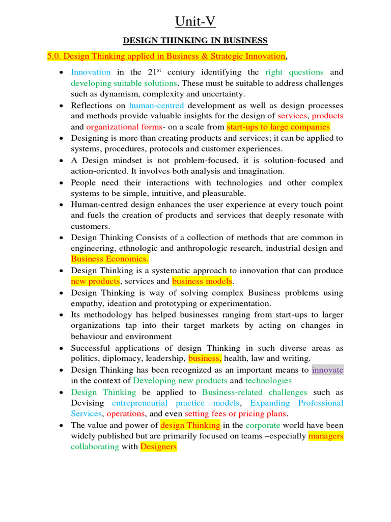 Design Thinking for Business Innovation | PDF | Design Thinking ...