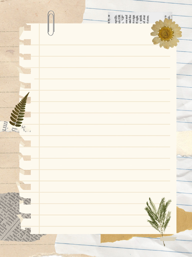 Beige Modern Vintage Ripped Paper Page Border | PDF