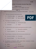 Karnataka Board Class 12 Economics Question Paper 2022
