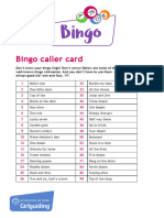 Bingo Caller Card