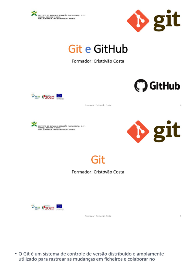 Introdução ao Git e GitHub | PDF | Controle de versão | Desenvolvimento ...