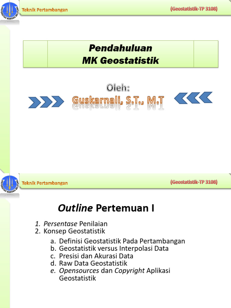Meet 01 Geostatistik Pendahuluan Dan Konsep Geostatistika | PDF