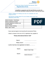 Registration Form Rotary GBI U12s Inter District Football Competition