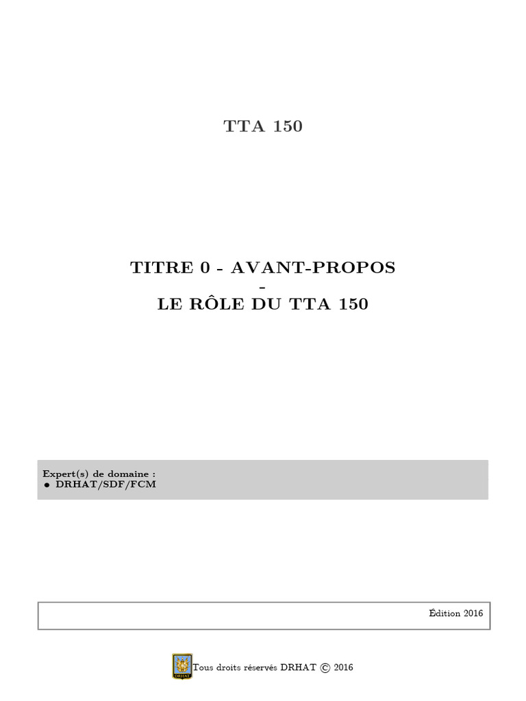 TTA 150 : Manuel de Référence Militaire | PDF