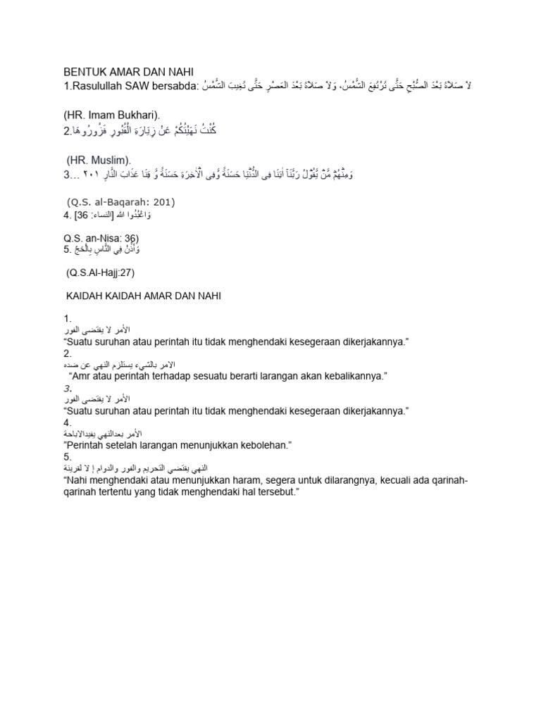 Kaidah Amar dan Nahi dalam Islam | PDF