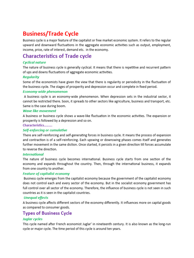 Trade Cycle (Macroeconomics) | PDF | Fiscal Policy | Business Cycle