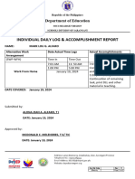 Individual Daily Log & Accomplishment Report: Department of Education